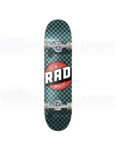 RAD Checkers Progressive Complete Skateboard Black/Teal 7.25"