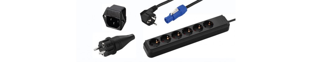 Power cables, distributors and plugs